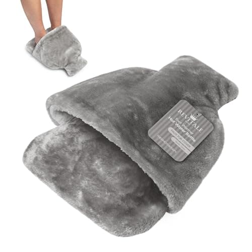 Revitale Foot Warmer Hot Water Bottle 2L, Soft Fleece Cover (Slate Grey)