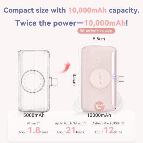 RORRY PalmGo Portable Charger,10000mAh Power Bank PD 22.5W Fast Charging — view 3