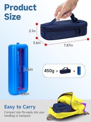 YOUSHARES Insulin Vials Cooler Travel Case - TSA Approved Medication Cool Bag with Ice Box, Insulated Diabetes Organiser Keep Medicine Cool for 10ml Peptides GLP-1 Vial, Diabetic Cold Storage Pouch — view 5