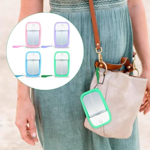 Qianyu 4PCS Reusable 50 ML Card Spray Bottle Portable Moisturizing Sprayer Box Card Design Empty Bottles with Hook Refillable Perfume Atomizer Vials for Hand Sanitizer Fragrance Cosmetic Moisturiz — view 6