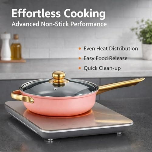 Ronyme 6 Pieces Stainless Steel Cookware Set with Glass Lids Soup Pot Ergonomic Handle Kitchen Cooking Set for Professional Chef, Pink — view 6
