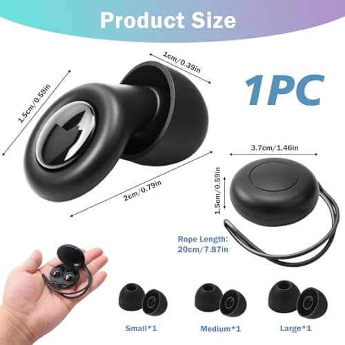Ear Plugs for Sleep Noise 52dB Cancelling Earplugs with 6 Tips S/M/L — view 2