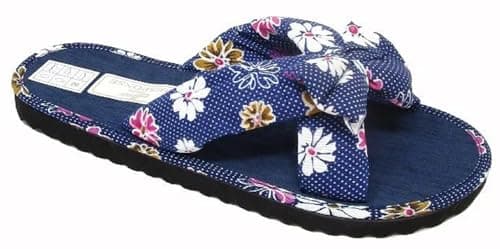 Women’s Home Slippers Ladies Flat Slip On Fabric Mules Casual Fashion Indoor Sandals Breathable Comfortable Flip Flops (Navy/White, UK Footwear Size System, Adult, Women, Numeric, Medium, 5)