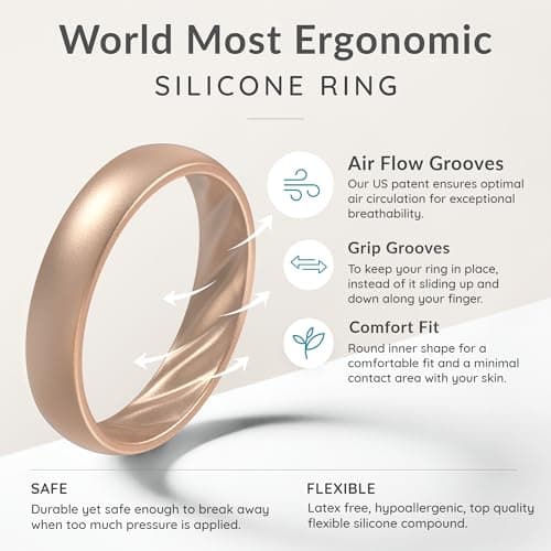 ThunderFit Silicone Rings for Her - Mix Women's Silicone Wedding Rings, 4.5 - 5 (15.70mm), Silicone, No Gemstone — view 5