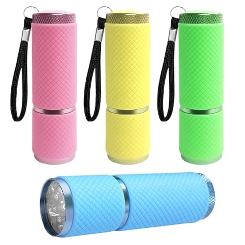 ZynoMUCH Small Torch, 4 Pack Mini Torches Battery Powered, Flashlight-Torch Super Bright with 9 LEDs for Kids Adult Camping Hiking Outdoors Gift (Batteries not Included)