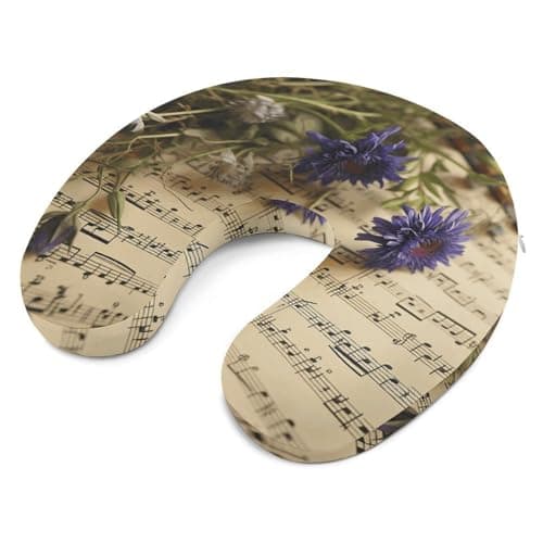 FekiLoot Music Sheet Neck Pillow Soft U Shaped Travel Pillow Portable Headrest Neck Support Cozy Memory Foam Pillows for Airplane Car Home Office Sleeping Essentials — view 6