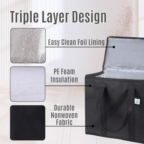 18L Insulated Cooler Bag,Reusable Leakproof Thermal Food Tote — view 3