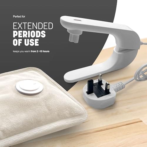 KEPLIN Rechargeable Electric Hot Water Bottle Soft & Cosy Bed, Hand & Body Warmer - Fast Heating, Auto-Shut Off Function, Over-Heat Protection & No Refill Heat Pad - 1 Year Warranty (Cream) — view 3