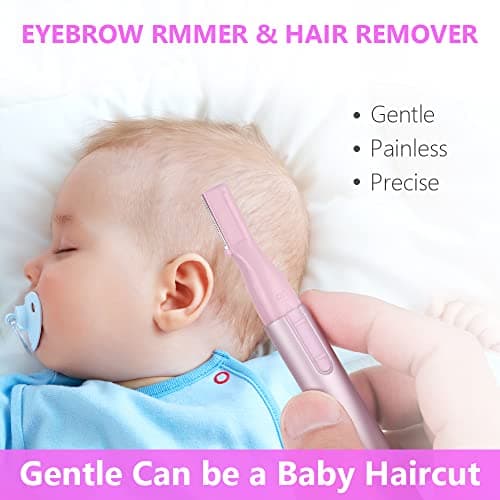 ACWOO Eyebrow Hair Removal for Women Men, Upgraded Mini Portable Eyebrow Trimmer, Painless Face Hair Shaver Electric Eyebrow Razor for Brows Face Cheek Lips Peach Fuzz — view 6