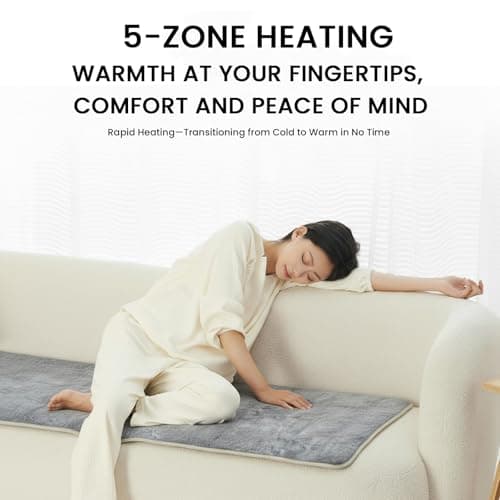 Heating pad, Camping Sleeping Mat with 5 Heating Zones Outdoor Electric Heat Pad 3 Adjustable Temperature Waterproof Warm Sleeping Mat for Cold Weather Camping Or Hiking Adventures — view 4