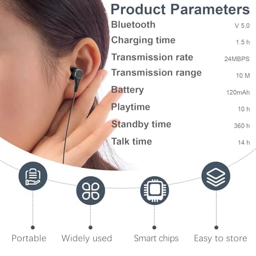 Neckband Headphones Wireless for Running Gifts Bluetooth 5.0 Microphone — view 5