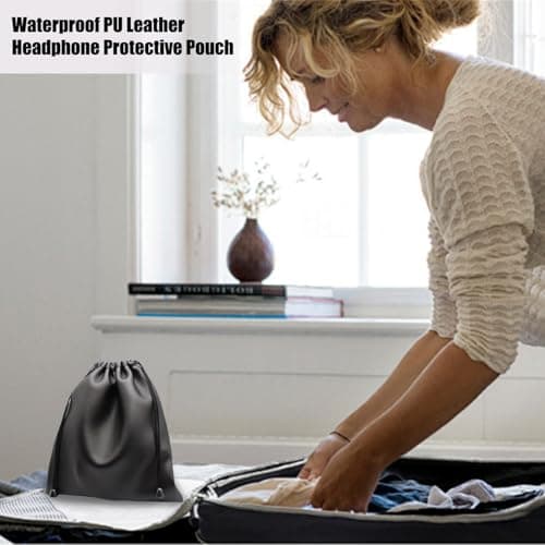 2 PCS Drawstring Pouch - Portable Travel Pouch for Headphones, Earbuds, Coins, and Small Accessories - Durable and Lightweight Headphone Case — view 4