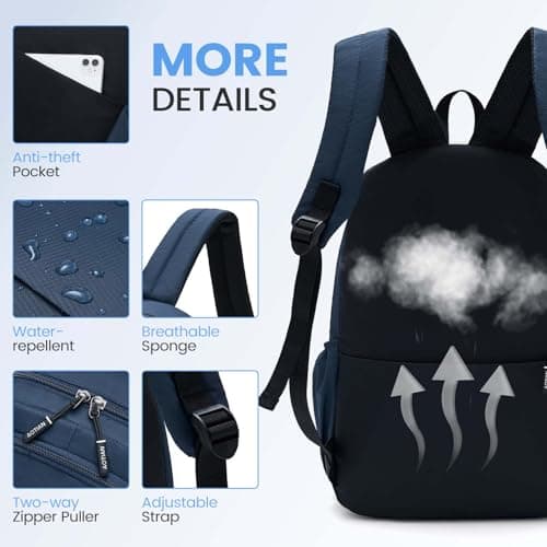 palamea 40x30x15cm Travel Backpack Underseat Cabin Bag Luggage for British Airways Wizzair, 14" Laptop Compartment Rucksack Hand Luggage Lightweight Small Trekking Backpack Daypack — view 5