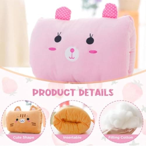 Kids Cartoon Hand Warmer Pillow-Winter Plush Hand Pillow Hand Warmer, Soft Cotton Kids Travel Pillows (A) — view 4
