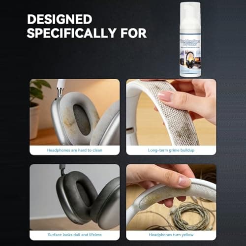 Deeply Cleaning Headphone Ear Cushion Cleaner for Gaming Headsets Without Water 120ML Capacity Quick Dry Earpad Cleaner — view 6