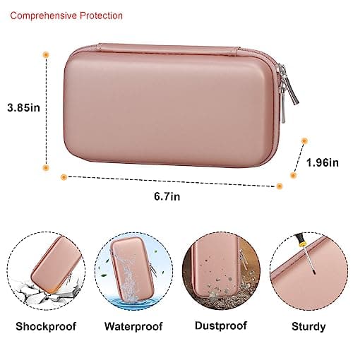 Elonbo EpiPen Carrying Case, Travel Medicine Kit for 2 Epi Pens, Rose Gold — view 3