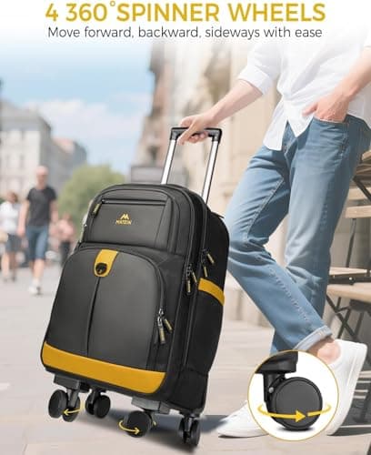 MATEIN Travel Backpack with Wheels Featuring 4 Spinner Wheels 17 Inch — view 6