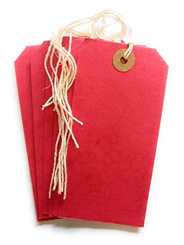 RED Manila Strung Tags Luggage Labels RED Size 120X60MM Pack of 50