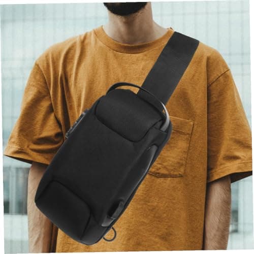 TOPPERFUN Waterproof Oxford Cloth Anti-Theft Cross Body Bag for Men, Sling Chest Bag with USB Charging Port, RFID Blocking for Travelling, Walking — view 5