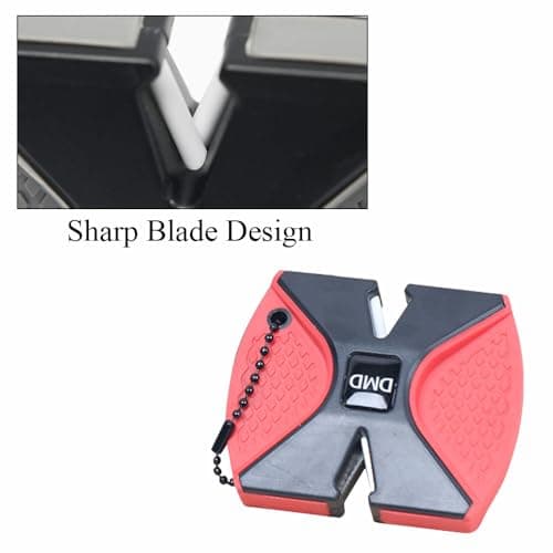 2-Step Double Sided Ceramic Knife Sharpener Portable Mini Whetstone Tungsten Steel Sharpening Stone for Kitchen Outdoor Camping Knives (Grey) — view 4