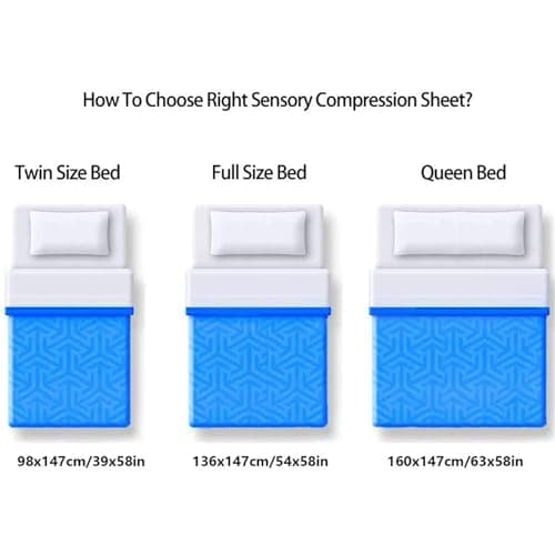 TOSOFT Autistic Kids & Adults Sensory Compression Bed Sheets Blanket Soft Lightweight Breathable Sleeping Pockets Sock Great For Restless Young Sleepers(Grey,Twin 98x147cm/39x58in) — view 4