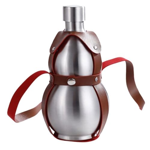 XAGMODSHN 500ml Gourd Shape Water Bottle with Faux Leather Strap