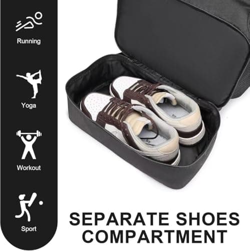 seyfocnia Gym Backpack for Men, Waterproof Sports Backpack With Shoe Compartment Lightweight Workout Trainning Back pack Casual Travel Daypack (Black With Red Dots 20inch) — view 3