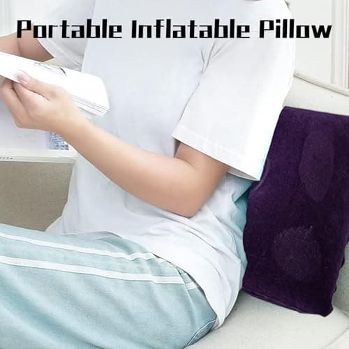 SKJAXF 5 Pack Inflatable Pillows for Adults with 1 Black Storage Bag, Camping Pillow Compact Light Water Resistant, 34x22 cm Blow Up Pillow for Travel, Camping, Beach, and Outdoor Activities — view 6