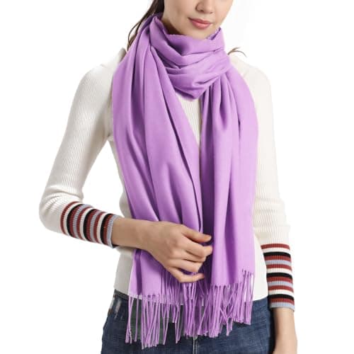 Pashmina Scarf-Light Purple Lavender Lilac formal Pashmina Shawls and Wraps for Women Evening Dresses Winter(UK-Lavender)