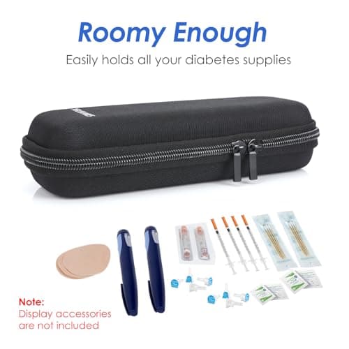 YOUSHARES Insulin Cooler Travel Case - Medicine Cool Bag Travel with 2 Ice Packs for GLP-1 Pens, Insulin Case for Mounjaro/Wegovy, Diabetic Supplies(Black) — view 5