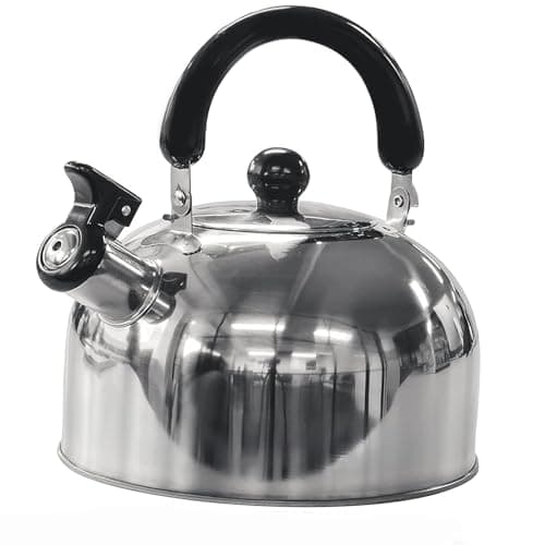 Green Haven Camping Kettle | Whistling Gas Stove Top Kettle 2L Stainless