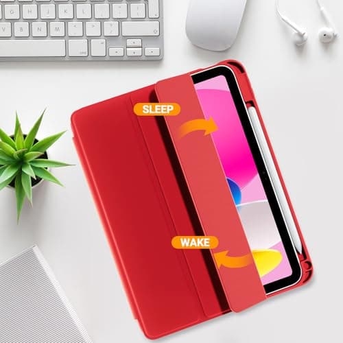 ProCase Smart Case+Screen Protector for iPad (A16) 11/10th Gen, Red — view 6