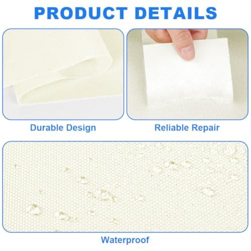 ANOMM Canvas Repair Patch, 10x200cm Self-Adhesive Fabric Patch, Lvory White — view 3