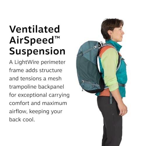 Osprey Hikelite Unisex Hiking Bag, 26L, Raven Black — view 3