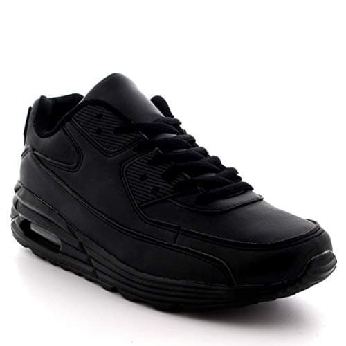 Get Fit Women’s Air Bubble Trainers - Lace-Up Lightweight Sports Sneakers with Shock-Absorbing Sole - Comfortable Walking & Running Shoes for Gym, Fitness & Everyday Wear - Black - UK6/EU39