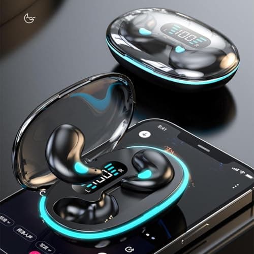 Invisible Sleep Earphone IPX5 Waterproof 5.3 Earbuds Stereo D7X4 Headset 2025 New Mini Headphones Bluetooth X5 vibrate Multifunctional trellis, Trellis earphones, Computer silicone noise (Skin color) — view 2