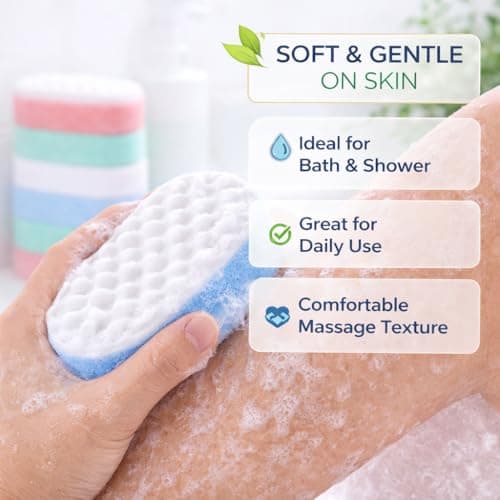 12 Pack Body Bath Sponges – Exfoliating Massage Shower Sponge for Soft, Clean Skin – Family Pack for Adults & Kids — view 2