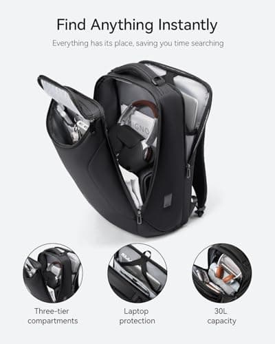 MARK RYDEN mens backpack Large Capacity waterproof laptop backpack business men with USB Charging Port for Official Travel Hiking Pack Fits Under 17.3 Inch Laptop — view 3