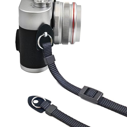 YMTHamaz3 Camera Neck Strap Thin Leather/Binoculars Strap Black — view 4