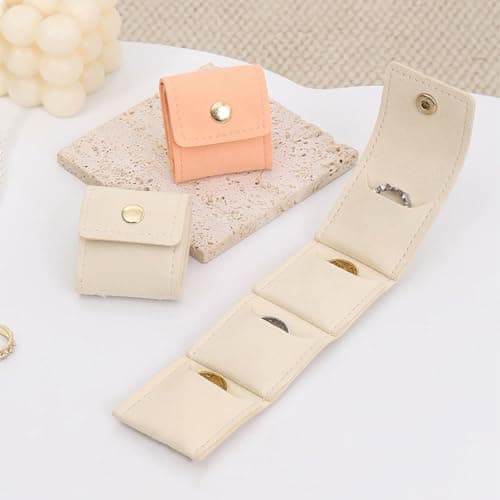 Nlsqw 3 PCS Travel Jewellery Pouch, Mini Travel Jewellery Bag, Foldable Portable Jewe-llery Pouch with Buckle, Traveling Essentials for Rings, Earrings, Necklaces — view 5