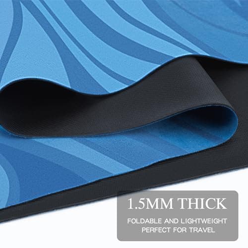 jooeer Travel Yoga Mat, 1.5mm Thick Foldable Non Slip Fitness & Exercise Mat for Pilates Gym Stretching, Sweat Absorbent, 183 x 61 cm — view 3