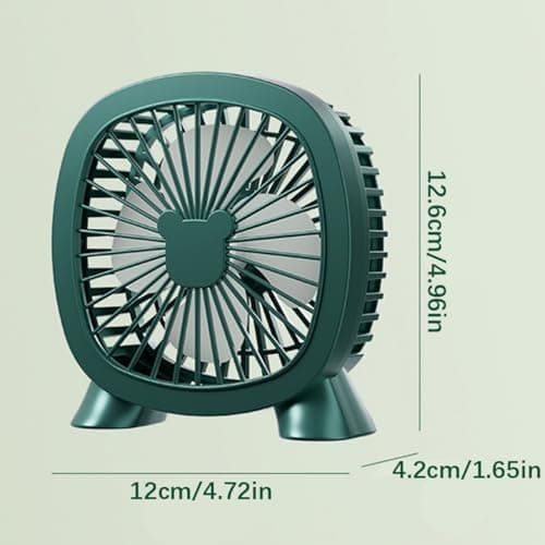WUULEAON Portable USB Fan for Car Camping Bedroom in White, White — view 3