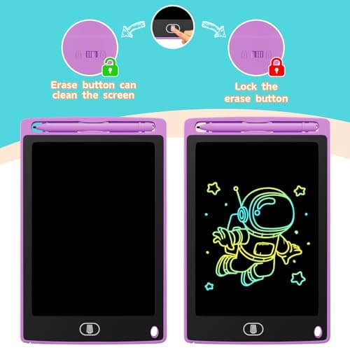 3 Pack 8.5 Inch LCD Drawing Board for Kids, Electight Colorful Writing Tablet Drawing Pad for KidsToys Gifts Learning Educational Toys for 3 4 5 6 7 Year Old Boys Girls Purple Pink Blue — view 5