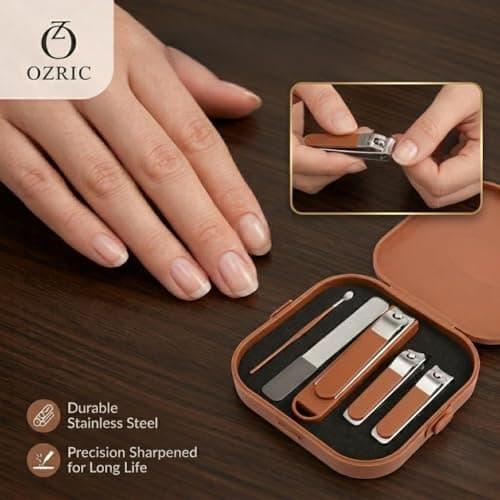 OZRIC Luxury Manicure Set – 5 Piece Stainless Steel Nail Clipper Kit — view 4