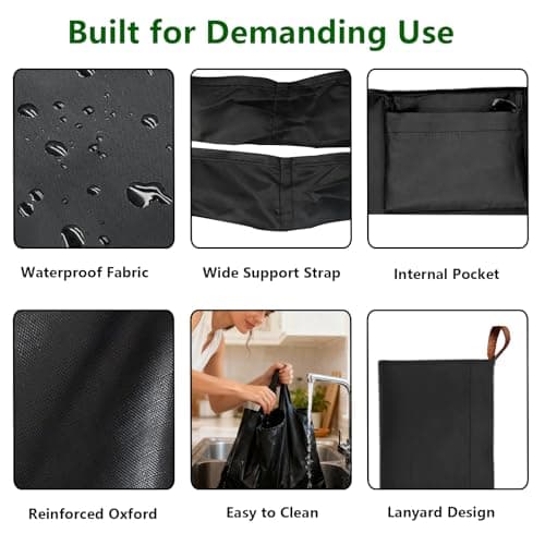 YINKIGI Large Reusable Shopping Bags 2 Pack Foldable Tote Bag, Black — view 6