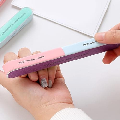 Uitseld Nail Buffer | 7-Sided Professional Fingernail Files - Manicure Tools for Salon Spa Home Travel Kids Seniors Health Bridal Wedding Family Friends — view 2