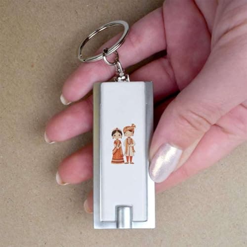 Azeeda 'Indian Wedding Couple' LED Keyring Torch (KT00047536) — view 3
