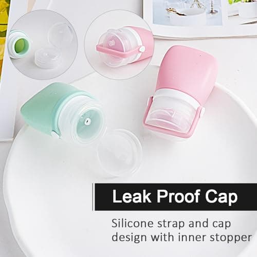 Mulaibdin 8 Pcs Travel Bottles for Toiletries, Silicone Travel Containers 30ml with Labels, Leakproof Toiletry Bottles Refillable for Liquids, Small Mini Squeeze Bottle Travel for Shampoo,Lotion,Cream — view 3