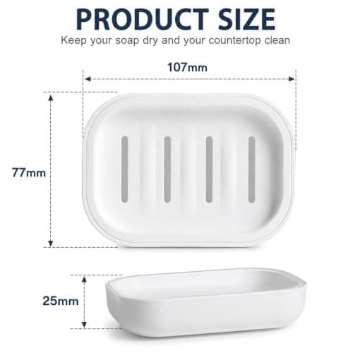 Soap travel case ，Plastic Soap Dish with Drainage,Soap Dishes Holder for Bathroom Shower，Keep Soap Dry and Easy Cleaning soap holder travel(White) — view 2