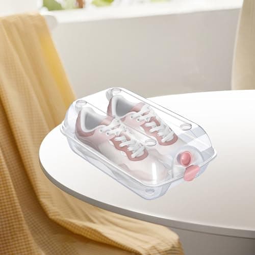 CUSROS Smell-proof Shoe Storage 2 Pcs Thickened Transparent Ventilated Box Dust-proof Anti-crack Reusable Universal Boot Container for Car Travel Shoes Clear L — view 4